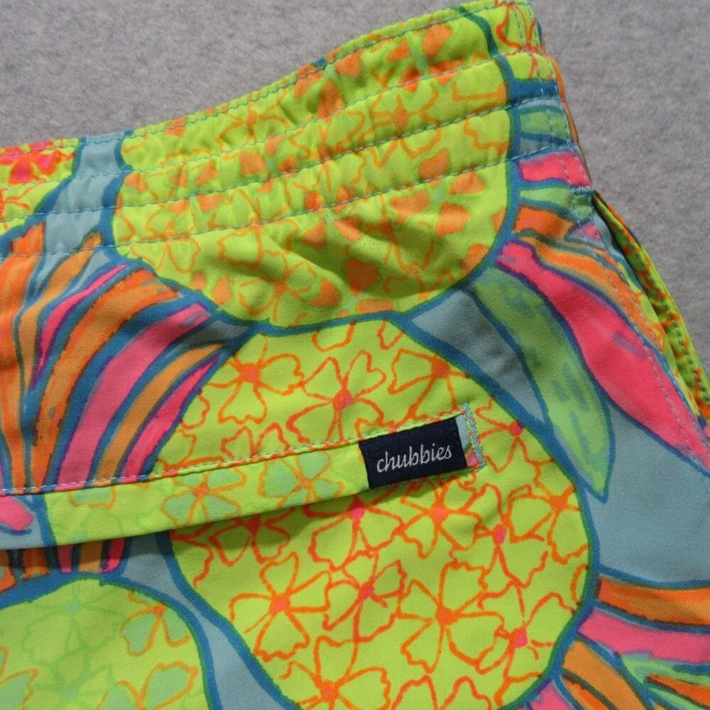 Chubbies Mens Swim Trunks‎ L x 6 Multicolored Floral Stretch Unknown Drawstring